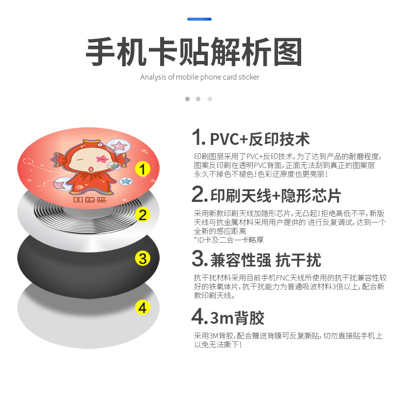 小區門禁手機貼鑰匙扣工廠門禁IC卡貼NFC手機貼廠家2